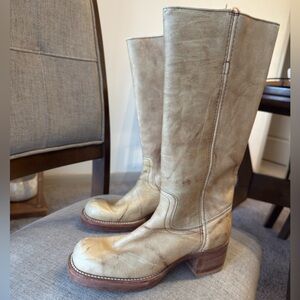 Frye Vintage Black Label Campus Boots in Banana